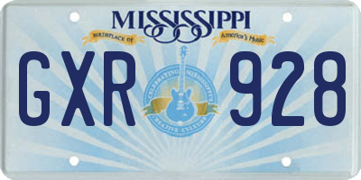 MS license plate GXR928