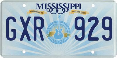 MS license plate GXR929