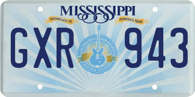MS license plate GXR943