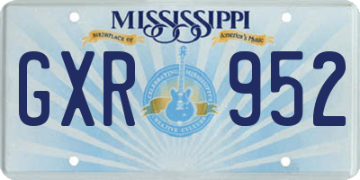 MS license plate GXR952