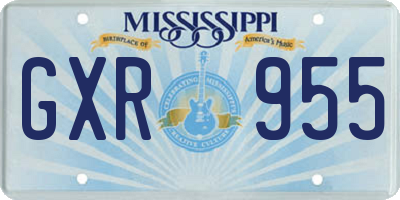 MS license plate GXR955
