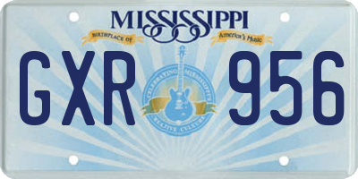 MS license plate GXR956