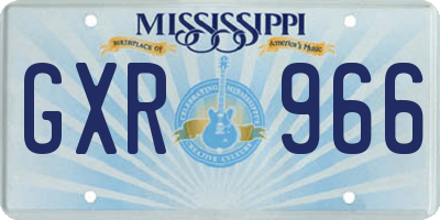 MS license plate GXR966