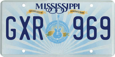MS license plate GXR969