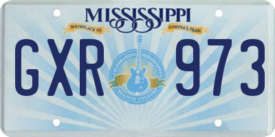 MS license plate GXR973