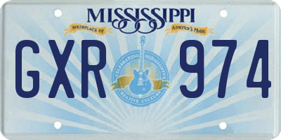 MS license plate GXR974