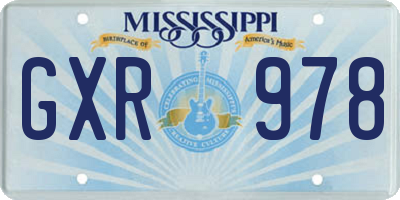 MS license plate GXR978