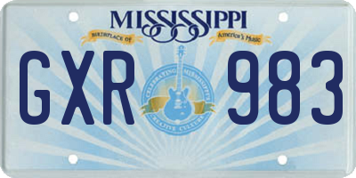 MS license plate GXR983
