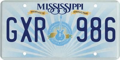 MS license plate GXR986