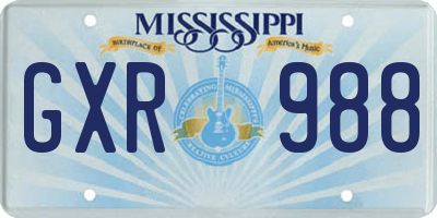 MS license plate GXR988