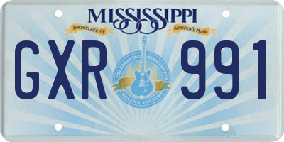 MS license plate GXR991