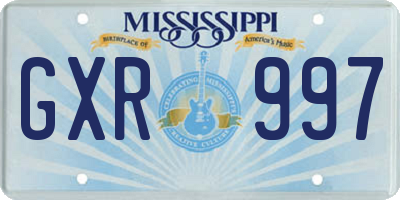 MS license plate GXR997