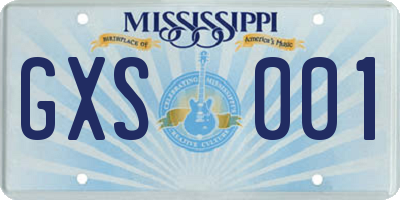 MS license plate GXS001