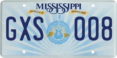 MS license plate GXS008