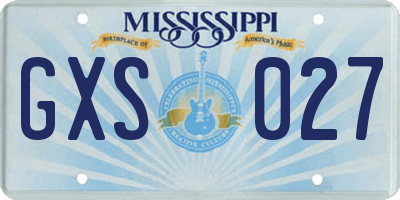 MS license plate GXS027