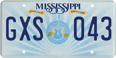 MS license plate GXS043
