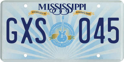 MS license plate GXS045