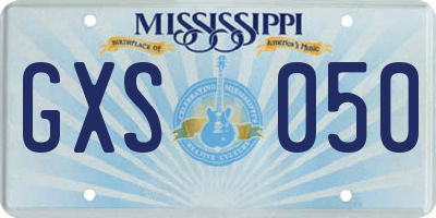 MS license plate GXS050