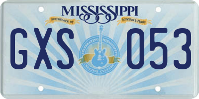 MS license plate GXS053