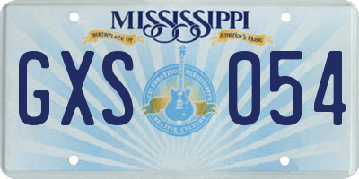 MS license plate GXS054