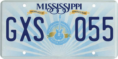 MS license plate GXS055