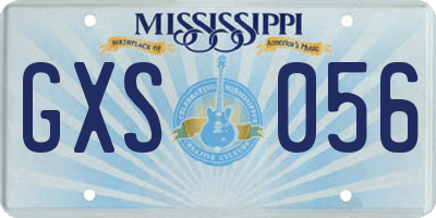 MS license plate GXS056