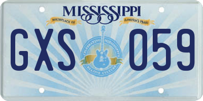 MS license plate GXS059