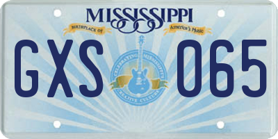 MS license plate GXS065