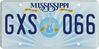 MS license plate GXS066
