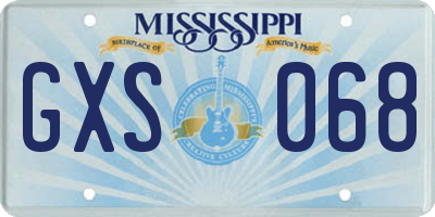 MS license plate GXS068