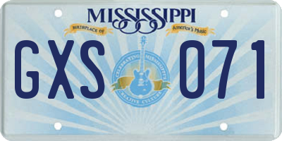 MS license plate GXS071