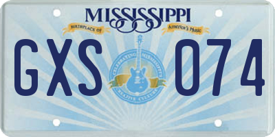 MS license plate GXS074