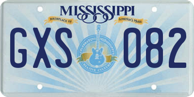 MS license plate GXS082