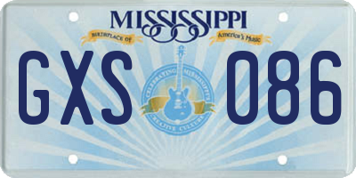 MS license plate GXS086
