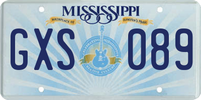 MS license plate GXS089