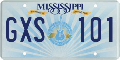 MS license plate GXS101