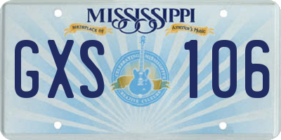MS license plate GXS106