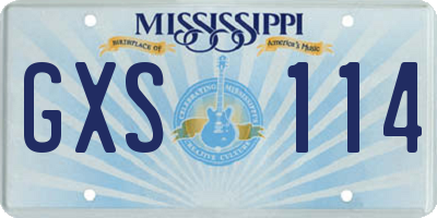 MS license plate GXS114