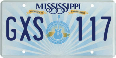 MS license plate GXS117