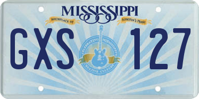 MS license plate GXS127