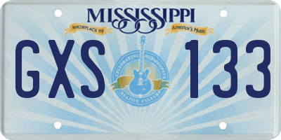 MS license plate GXS133