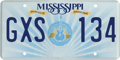 MS license plate GXS134