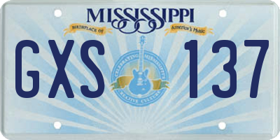 MS license plate GXS137