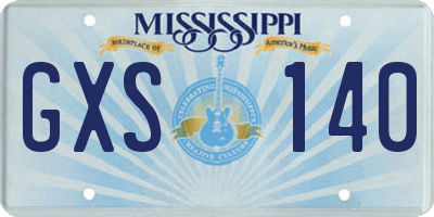 MS license plate GXS140