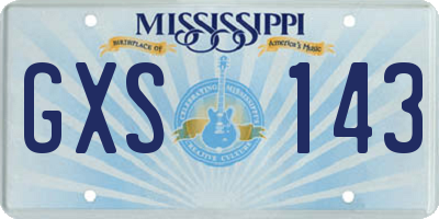 MS license plate GXS143