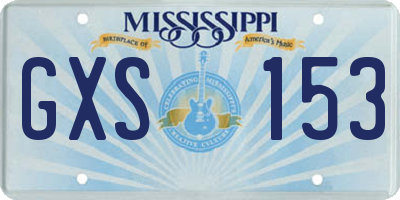 MS license plate GXS153