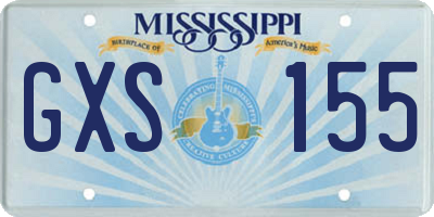 MS license plate GXS155