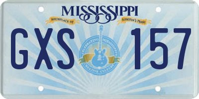 MS license plate GXS157