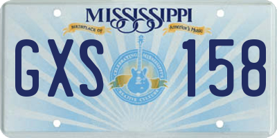 MS license plate GXS158
