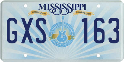 MS license plate GXS163